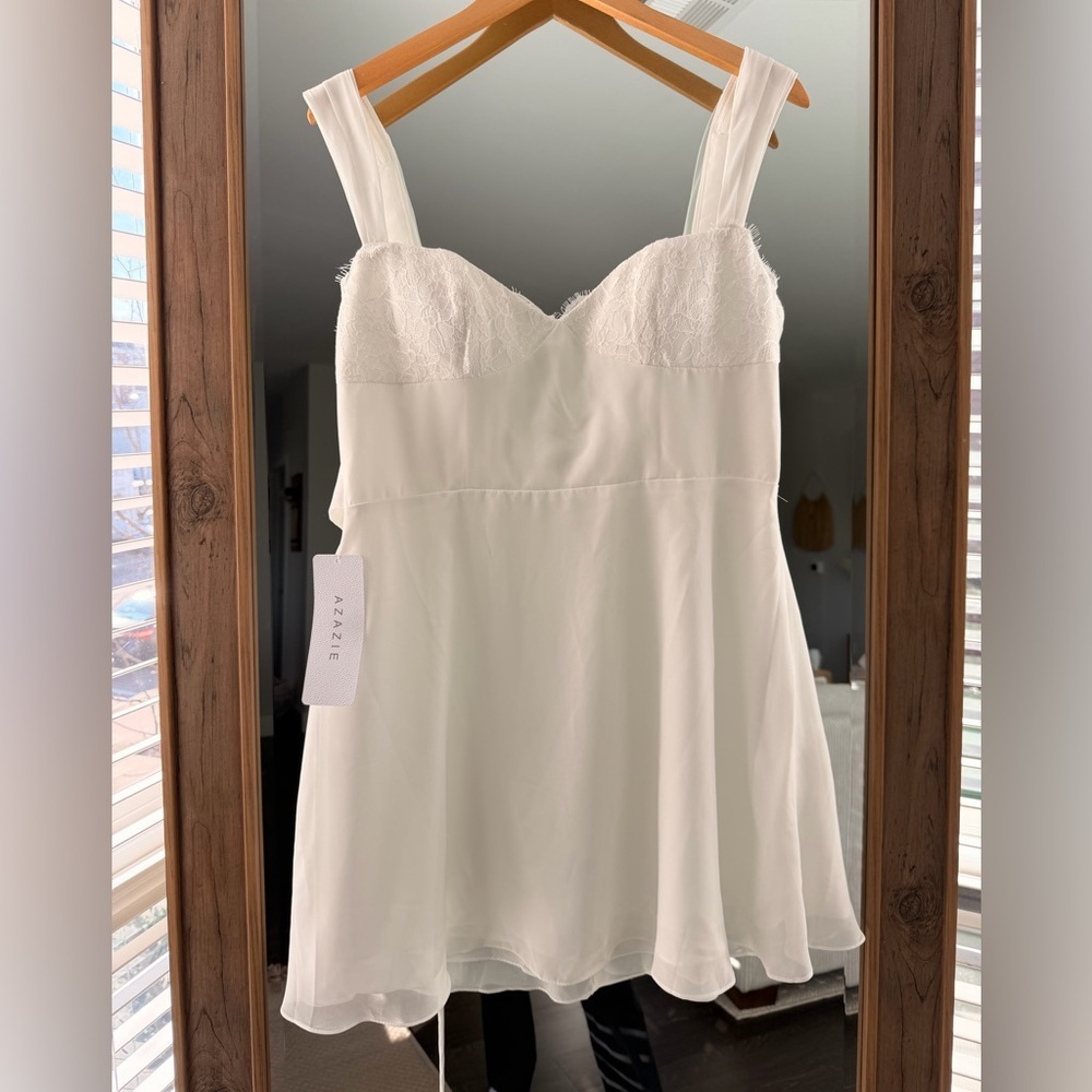 Azazie Scarlette White Diamond Dress - Picture 8 of 14